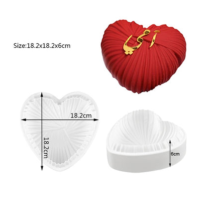 Heart Shaped Silicone Mold Cake Mousse Baking Forms Tray Silicon Soap Candle Making Moulds Kitchen Bakeware Tool