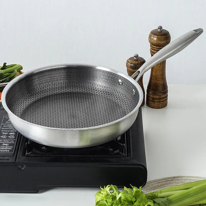 Stainless Steel Frying Pan Nonstick Pan Kitchen Cooking Fried Steak Pot Electromagnetic Furnace General