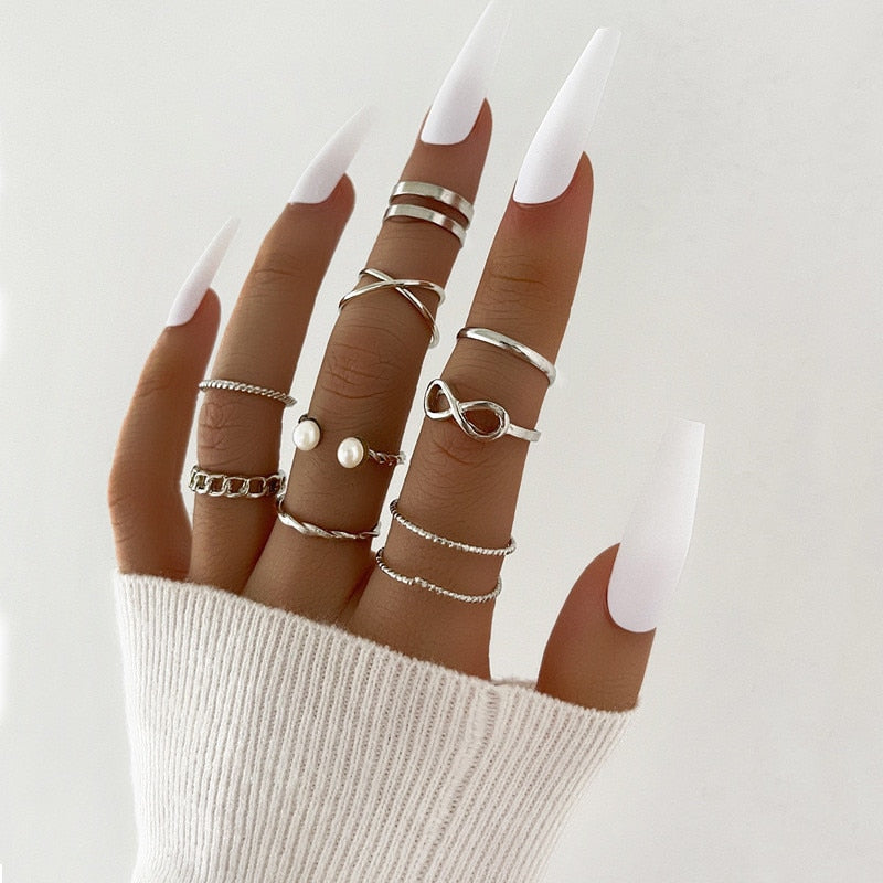 Hip Hop Cross Ring On Finger Chains Adjustable Jewelry Rings for Men Women Gothic anillos Aesthetic Rings 2023 Trend Accessories