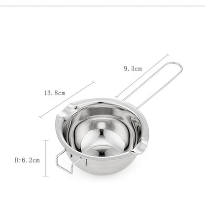 Stainless Steel Chocolate Melt Pot Butter Milt Melt Ting Bowl Long Grip Handle DIY Pastry Cooking Dessert Kitchen Cooking Tool