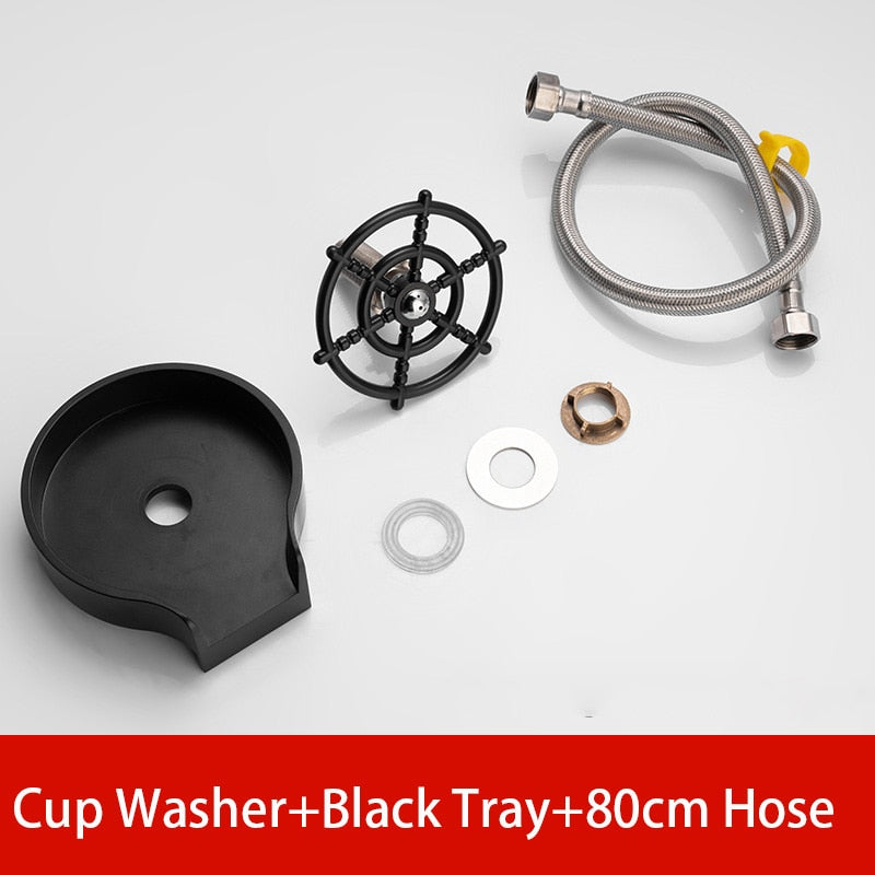 Automatic Cup Washer Faucet Glass Rinser High Pressure Beer Milk Coffee Pitcher Wash Cup Bottle Cleaner Sink Kitchen Bar Tool