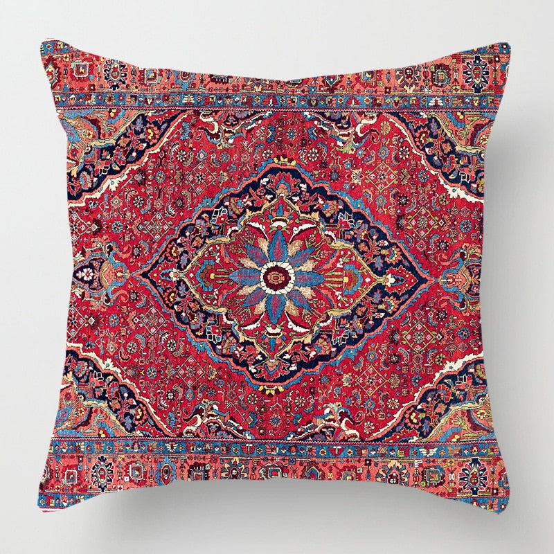 2021 New Ethnic Persian Carpet Print Linen Pillows Case Hot Bohemian Decorative Geometric Throw Pillows Sofa Couch Home Decor