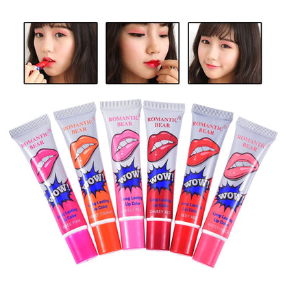 6 Colors Peel Off Liquid Lipstick Waterproof Long Lasting Lip Gloss Mask Moisturizer Tear Pull Lip Lint Cosmetic Makeup