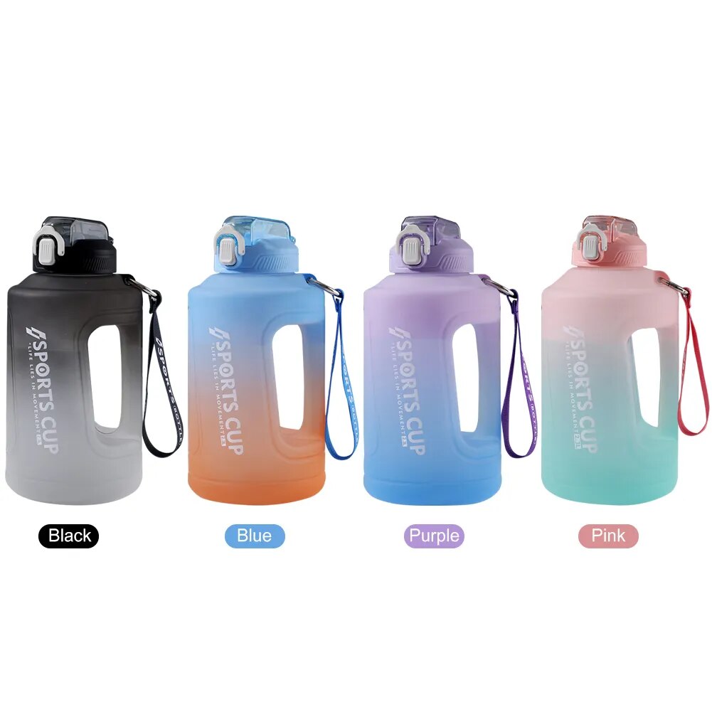2.3L Sports Water Bottle With Handle Large Capacity Sports Outdoor Gym Fitness Dumbbell Water Kettle Training Sports Bottles