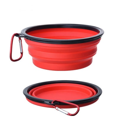 350/1000ml Large Collapsible Dog Pet Folding Silicone Bowl Outdoor Travel Portable Puppy Food Container Feeder Dish Bowl