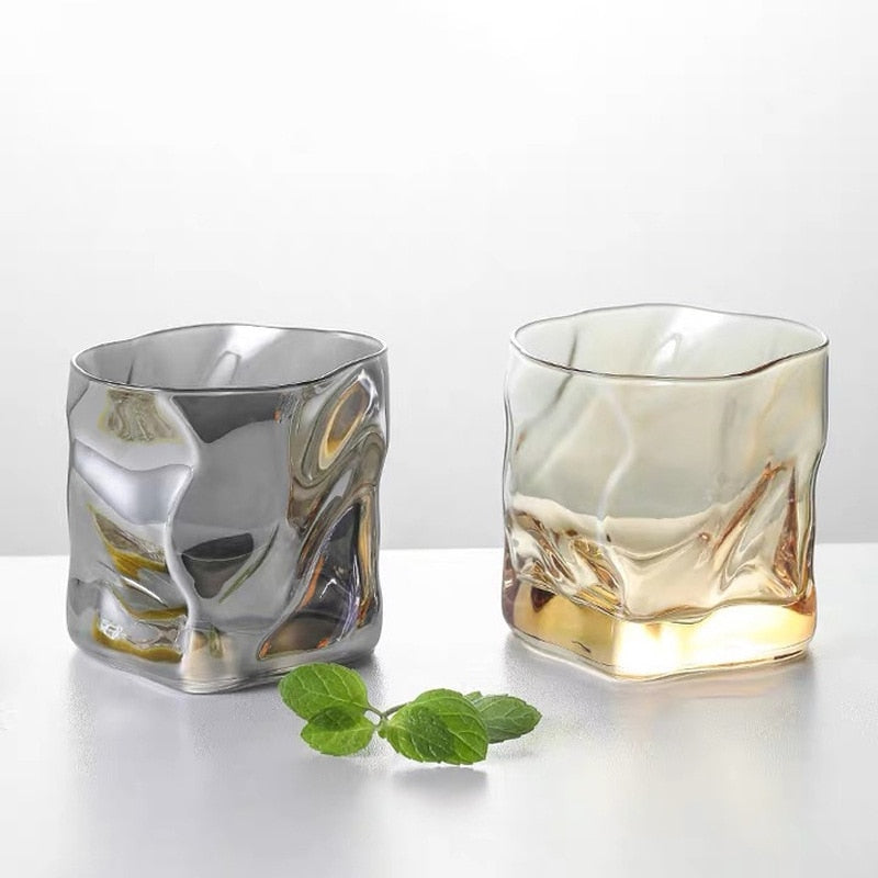 Irregular Whisky Glass Crystal Old Fashioned Whiskey Bar Wine Glass Tumbler Vodka Cup