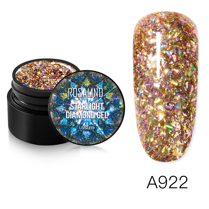 ROSALIND Gel Nail Polish Glitter Paint Hybrid Varnishes Shiny Top Base Coat For Nails Set Semi Permanent For Manicure Nail Art