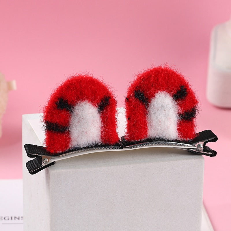 New Plush Cat Ears Hairpins Girls Cute Hair Clips Hair Accessories Women Sweet Barrettes Kids Fashion Ornaments Gift