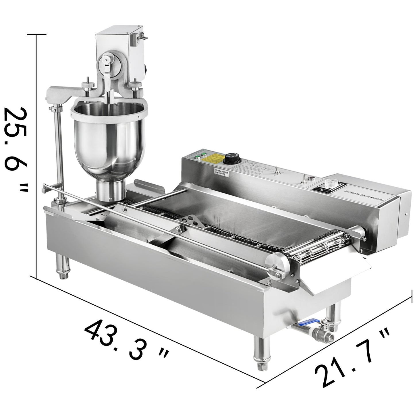 VEVOR Commercial Automatic Donut Making Machine 7L Hopper Stainless Steel Doughnut Maker 3 Sizes Molds Fryer Kitchen Appliances