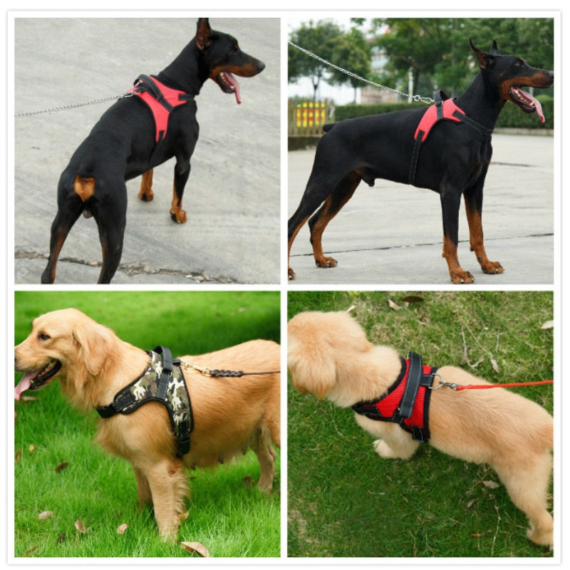 Nylon Heavy Duty Dog Pet Harness Collar  Padded Extra Big Large Medium Small Dog Harnesses vest Husky Dogs Supplies