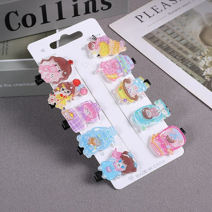 10PCS/Set New Cute Cartoon Unicorn Hair Clips for Girls Colorful Sweet Unicorn Hairpin Kids Barrette Hair Accessories for Girls