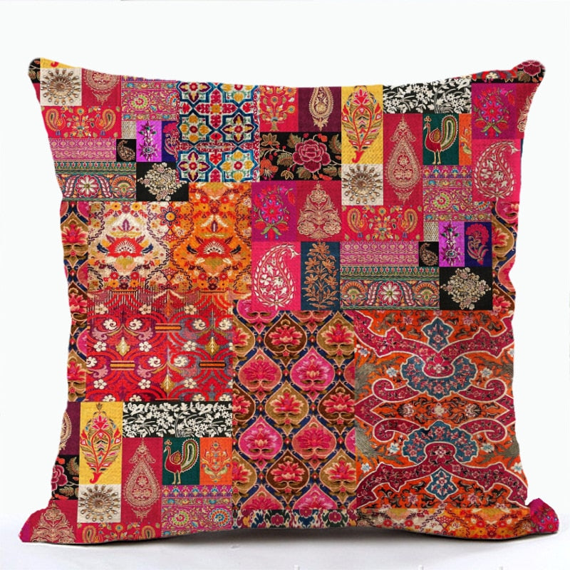 2021 New Ethnic Persian Carpet Print Linen Pillows Case Hot Bohemian Decorative Geometric Throw Pillows Sofa Couch Home Decor