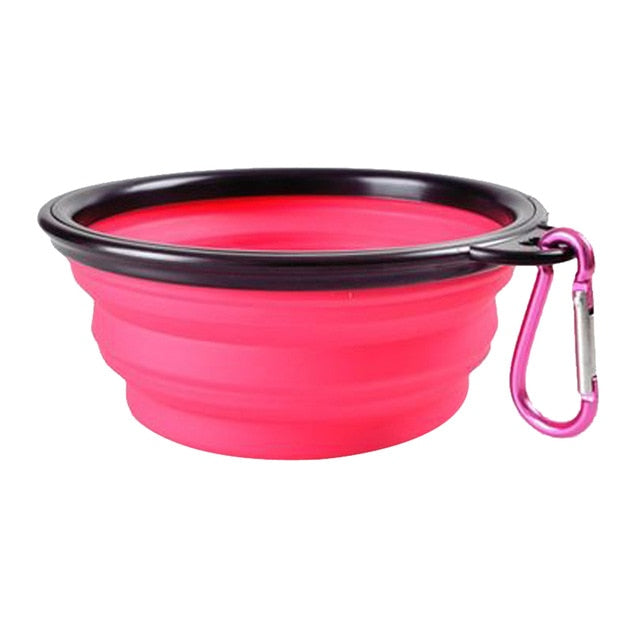 Collapsible Pet Silicone Dog Food Water Bowl Outdoor Camping Travel Portable Folding Pet Supplies Pet Bowl Dishes with Carabiner