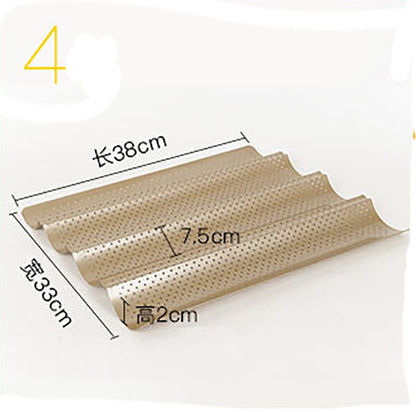 Kitchen Accessories Homemade Baguette Carbon Steel Pan French Bread Wands Baking Mold Nonstick Bakeware Pastry Tray Toaster Tool