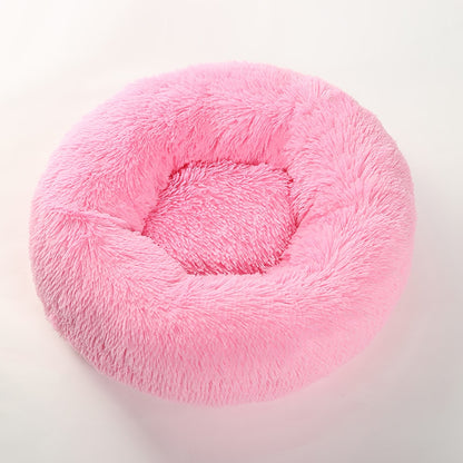 Pet Cat Bed Cushion Comfortable Donut Round Plush Kennel Pet Dog Nest Bed Winter Ultra Soft Washable Pet Bed for Dogs Cats