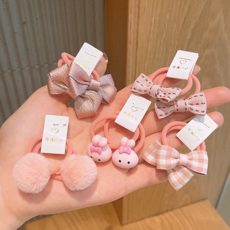 Baby Hair Band Girls Ties Bows Elastic Rubber Band Scrunchies Elastique Cheveux Fille Haar Kids Hair Accessories Kids Hairband