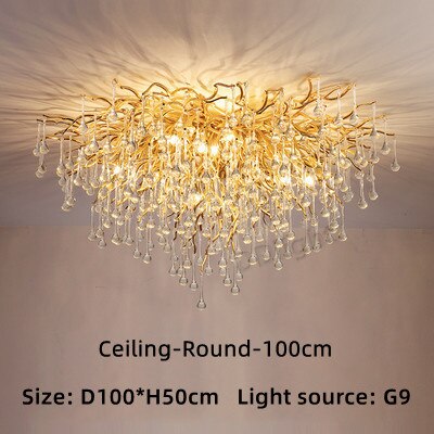 American Luxury Crystal Ceiling Chandelier Modern Lustre Living Dining Bedroom Hanging Lamp Hotel Hall Home Decor Pendant Lights