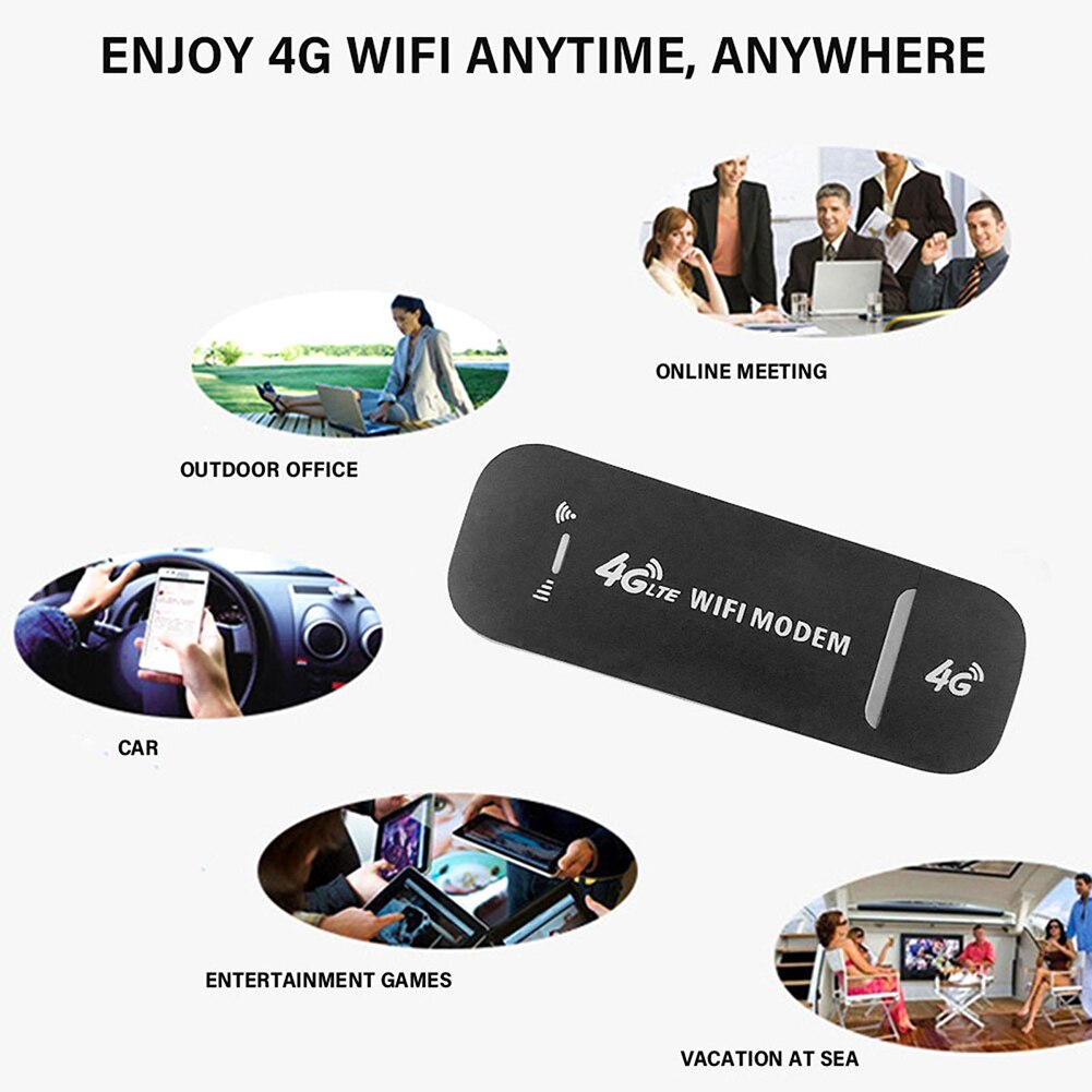 4G LTE Wireless USB Dongle WiFi Router 150Mbps Mobile Broadband Modem Stick Sim Card USB Adapter Pocket Router Network Adapter