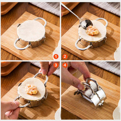 5pcs/Set Dumpling Mold Stainless Steel Chinese Shuijiao Maker Empanadas Metal Dough Pressing Tool Pastry Kitchen Accessories