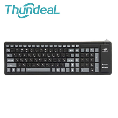 103 Key Russian Keyboard Letters Silicon Layout USB 2.0 Interface Russian Keyboard Soft and durable keyboard PC Desktop Laptop