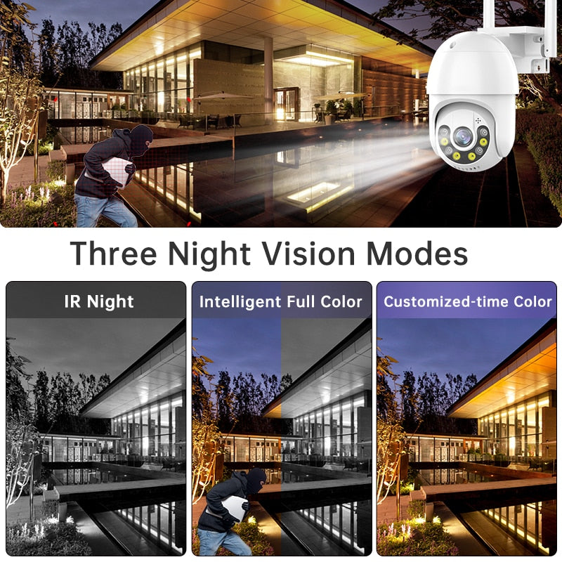 JOOAN 3MP 5MP PTZ WIFI IP Camera Audio CCTV Surveillance Outdoor 4X Digital Zoom Night Full Color Wireless Waterproof Security