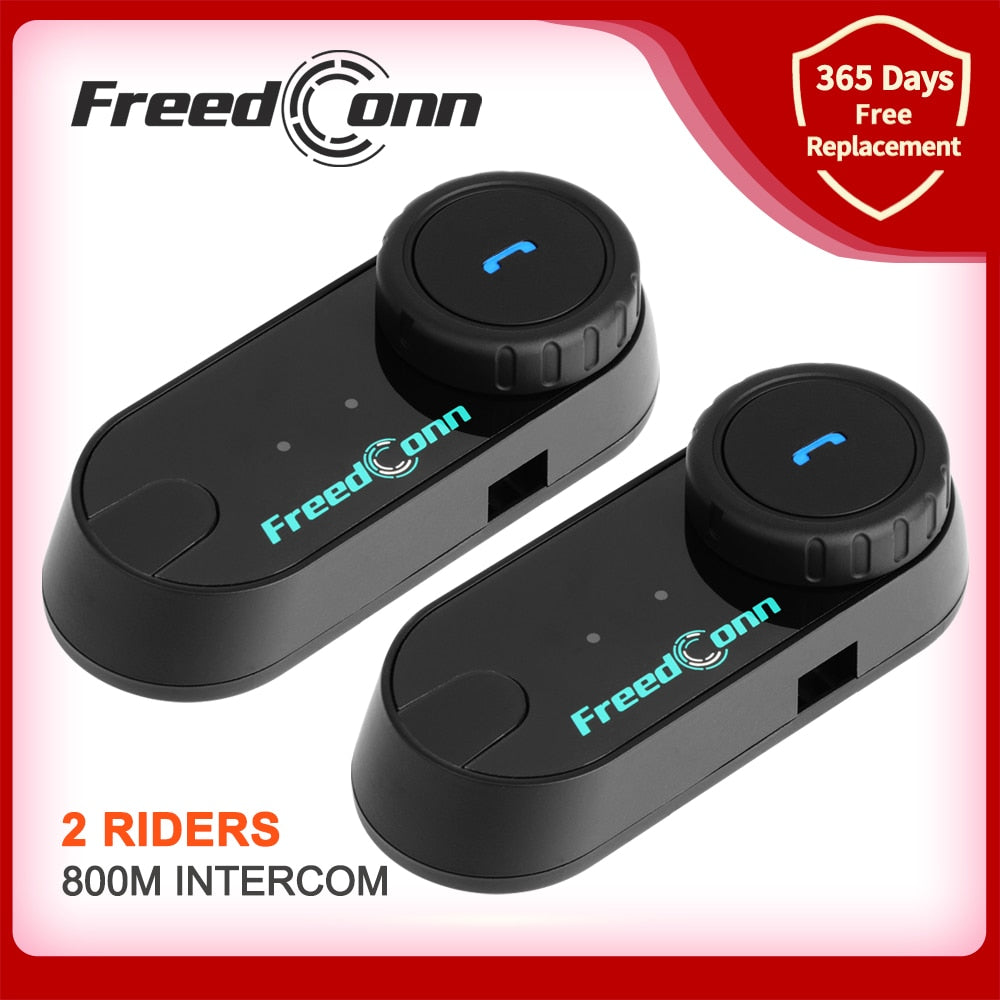 FreedConn Bluetooth Motorcycle Intercom Helmet Headset Headphone FM Music Sharing Helmets Communicator Speaker