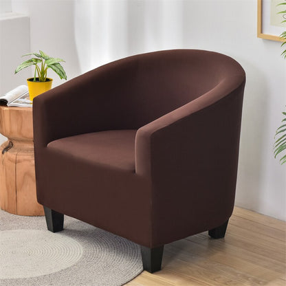 Single Seat Armchair All Cover Solid Color Stretch Club Couch Slipcover Simple Morden Style For Living Room Home Hotel Bar Decor