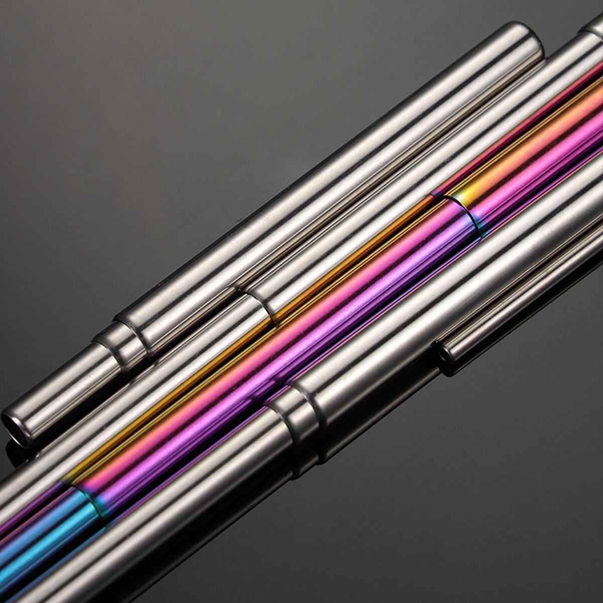 Reusable Telescopic Straws with Brush 304 Stainless Steel Straws for Cocktail Beer Drinks Metal Drinking Straws Bar Drinkware