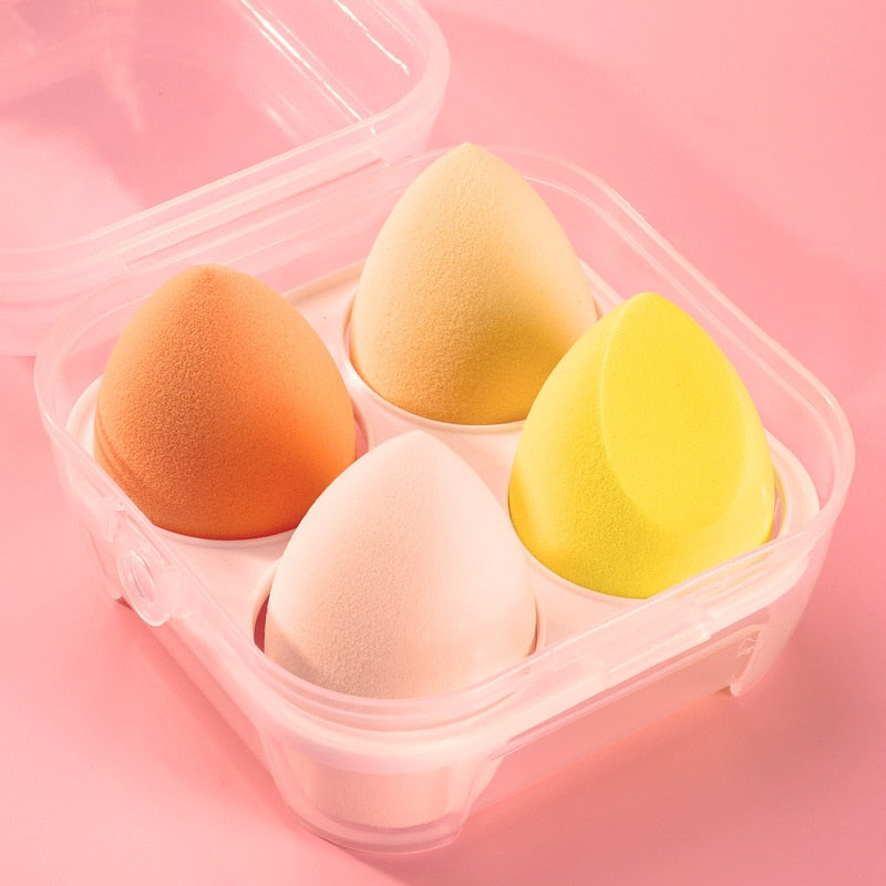 4pcs Makeup Sponge Powder Puff Dry and Wet Combined Beauty Cosmetic Ball Foundation Powder Puff Bevel Cut Make Up Sponge Tools