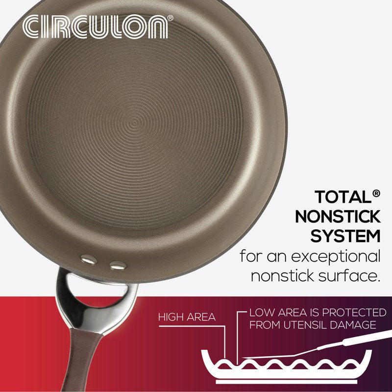 Stylish Hard-Anodized Merlot Nonstick Saucepan with Straining Lid, 3.5 Quart - Perfect Kitchenware for Your Home.