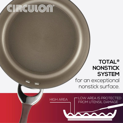 Stylish Hard-Anodized Merlot Nonstick Saucepan with Straining Lid, 3.5 Quart - Perfect Kitchenware for Your Home.