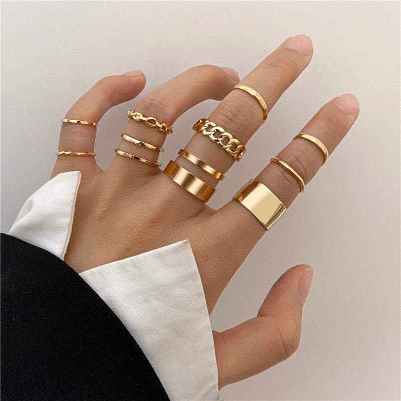 Hip Hop Cross Ring On Finger Chains Adjustable Jewelry Rings for Men Women Gothic anillos Aesthetic Rings 2023 Trend Accessories