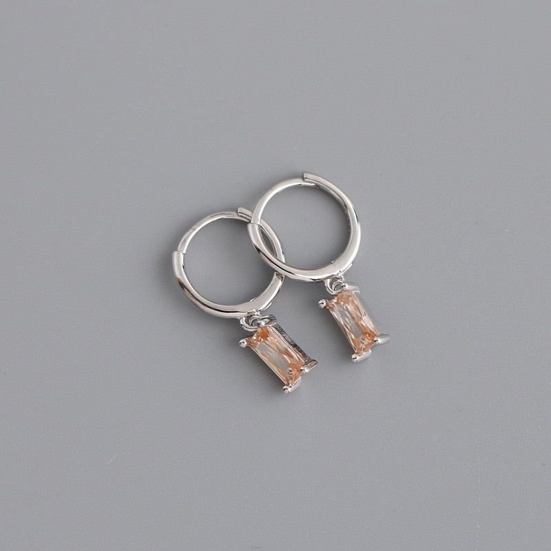 2PC Stainless Steel Little Huggies Hoop Earrings For Women Tiny Crystal Zirconia Pendant Cartilage Earrings Piercing Jewelry