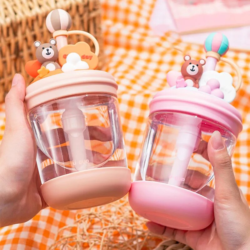 470ml Tritan Tumbler With Straw Water Bottle For Girls Free Shipping Items Cute Travel Mug Wholesale Portable Sport Drinking Cup