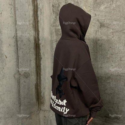 High Quality Bat Foaming Print Streetwear Large Teen Sweatshirt Harajuku Y2k Clothes Top Homie Hoodie Men Clothing Tracksuit Men