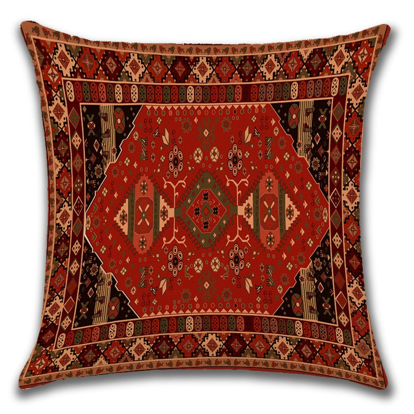 2021 New Ethnic Persian Carpet Print Linen Pillows Case Hot Bohemian Decorative Geometric Throw Pillows Sofa Couch Home Decor