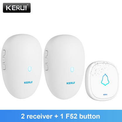 KERUI M521 Outdoor Wireless Doorbell Smart Home Security Welcome Chime Kit Door Bell Alarm LED Light Outdoor Button Battery