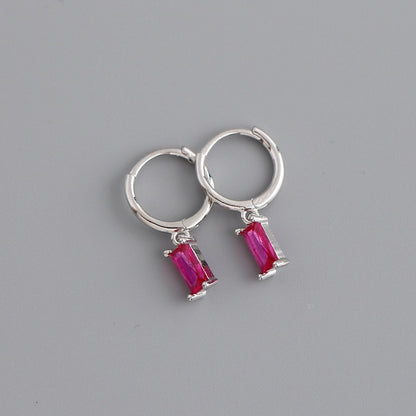 2PC Stainless Steel Little Huggies Hoop Earrings For Women Tiny Crystal Zirconia Pendant Cartilage Earrings Piercing Jewelry