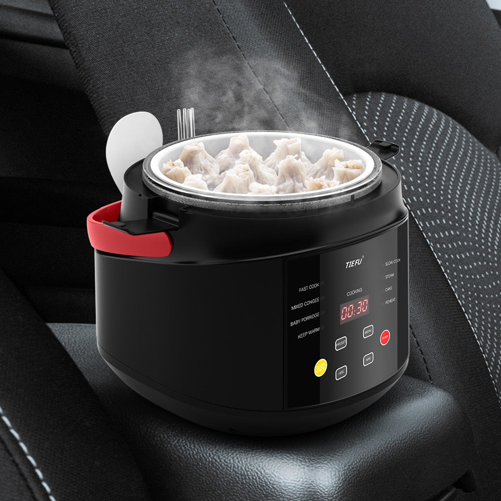 Electric Mini Rice Cooker MultiCooker Portable Car Rice Cooker  12V 24V Cooking Machine For Car and Truck English Menu