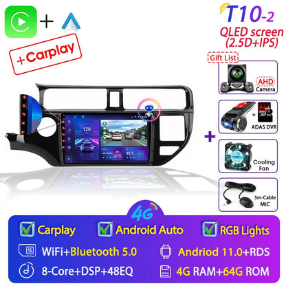 Android 11 2 Din for KIA RIO 2011-2015 Car Radio Multimedia Video Player GPS Navigation MP5 DVD Speakers Stereo Audio Carplay 9"