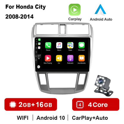 Android 2 Din Car Radio multimedia video player For Honda City 2008 2009 2010 2011 2012 2013 2014 navigation GPS audio 2din dvd