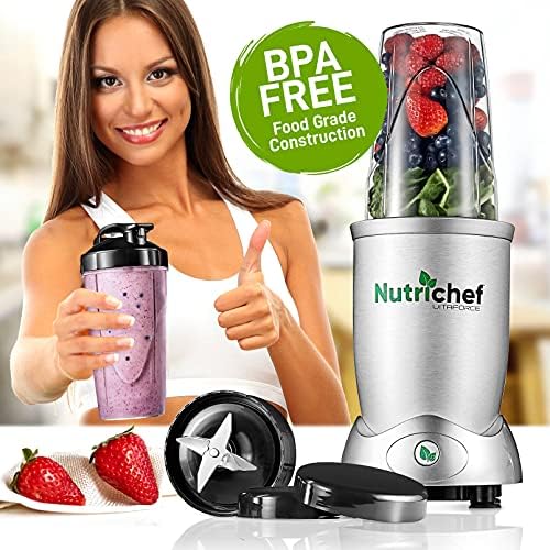 Personal Electric Single Serve Blender - 1200W Professional Kitchen Countertop Mini Blender Shakes and Smoothies w/ Pulse Blend,