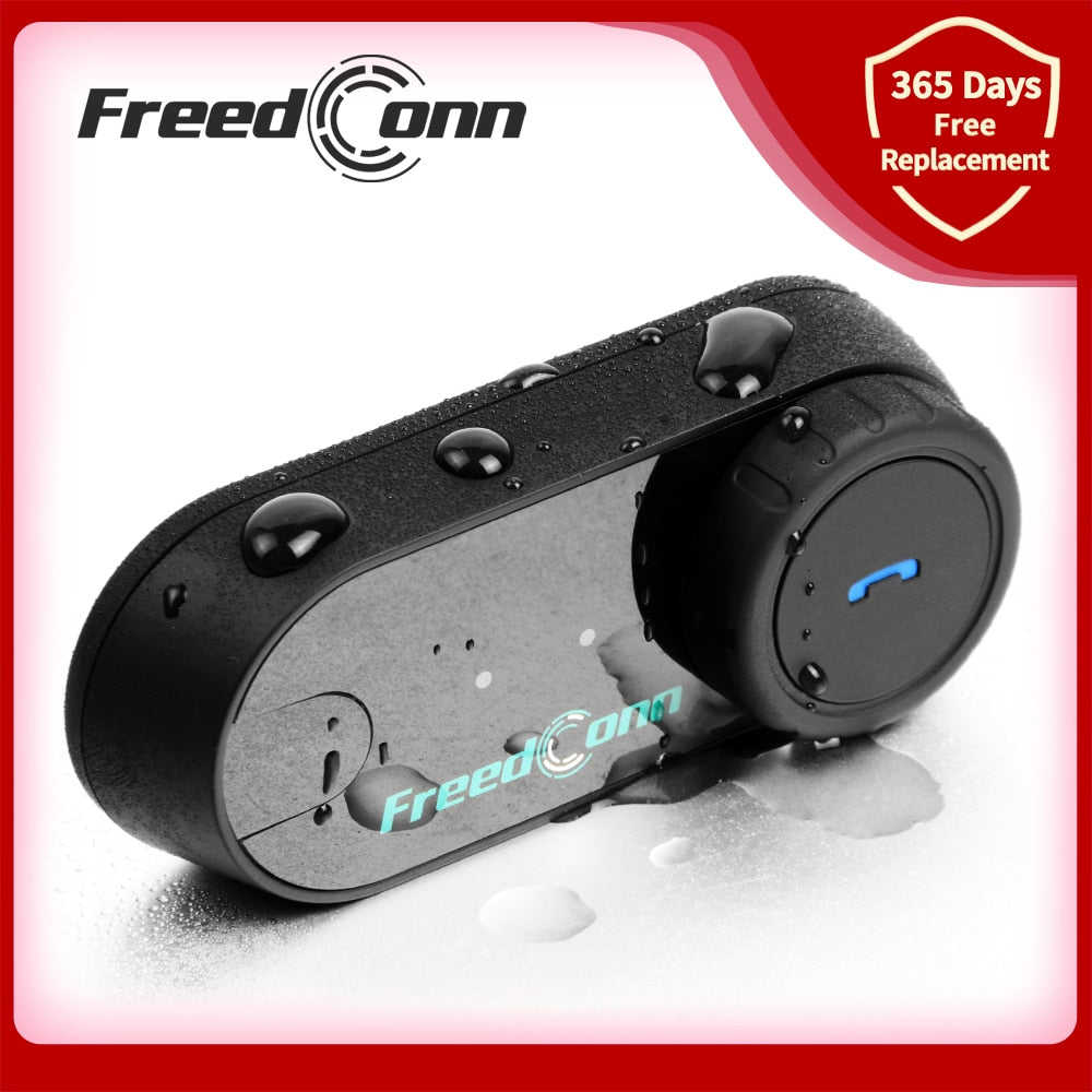 FreedConn Bluetooth Motorcycle Intercom Helmet Headset Headphone FM Music Sharing Helmets Communicator Speaker