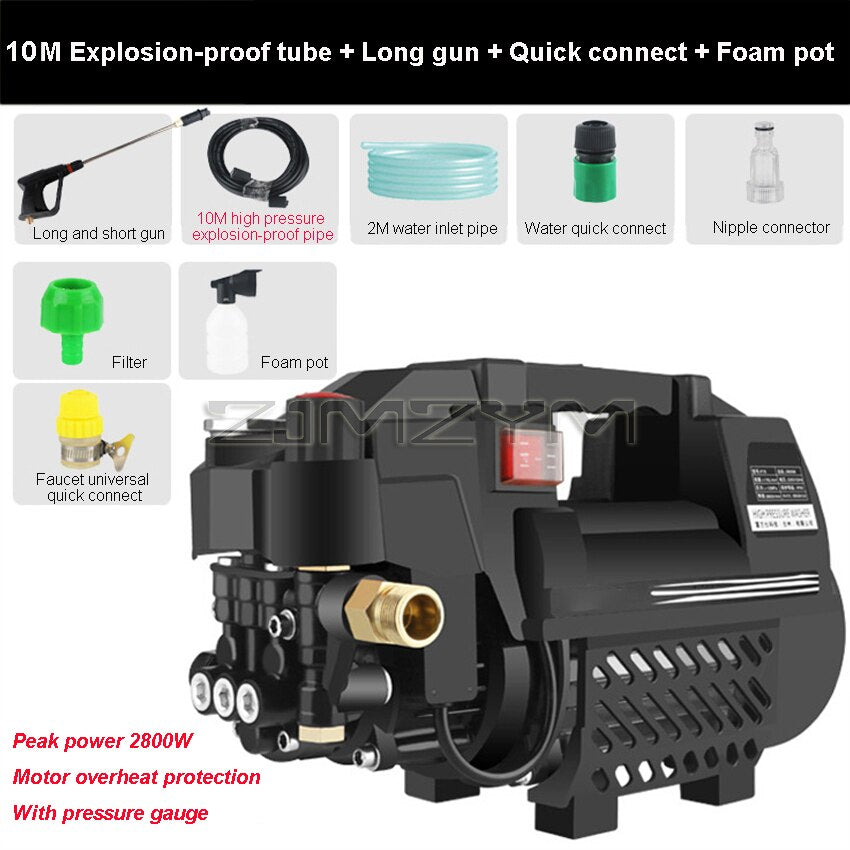 Adjustable Pressure Household Car Washing Machine 110V/220V Automatic Induction Water Gun High Pressure Cleaning Tool Equipment