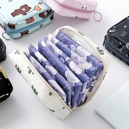 Girls Tampon Holder Organizer Women Napkin Cosmetic Bags Coin Purse Ladies Makeup Bag Tampon Storage Bags Sanitary Pad Pouch