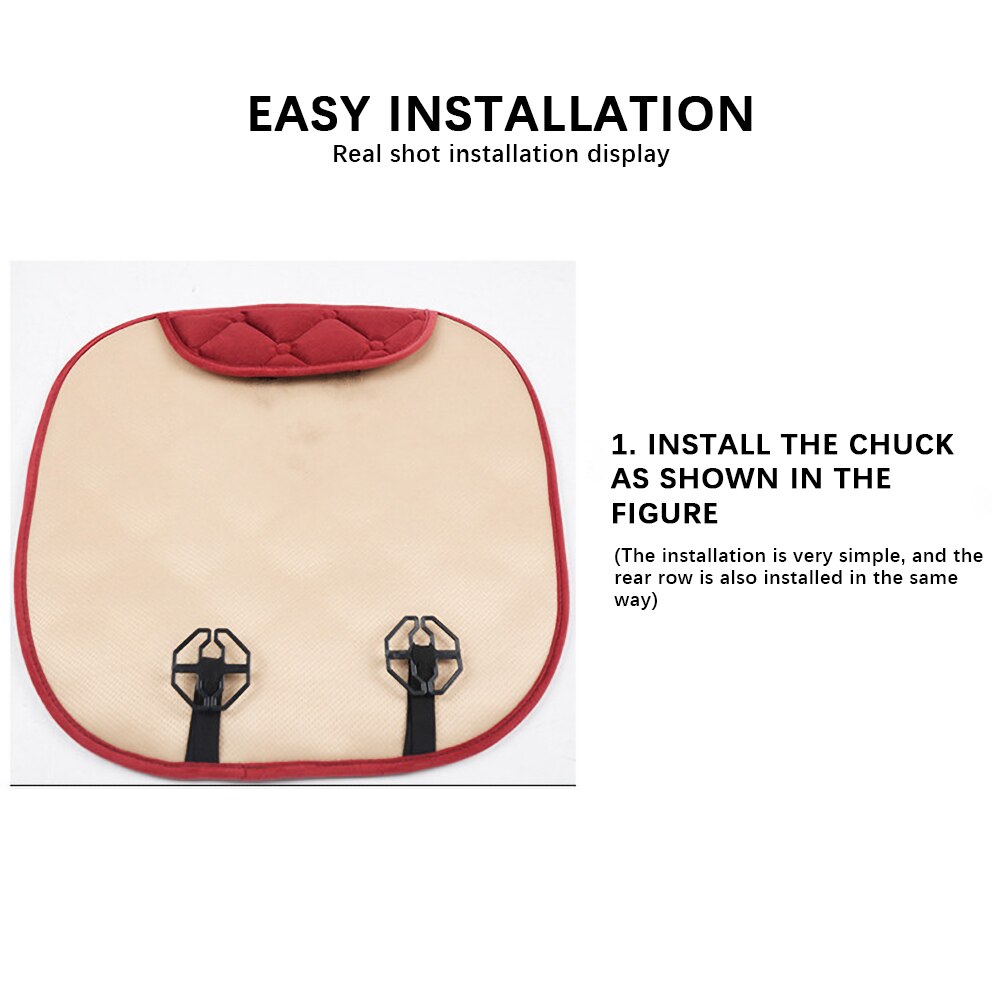 Car Seat Cover Front Rear Flocking Cloth Cushion Non Slip Winter Auto Protector Mat Pad Keep Warm Universal For Truck Suv
