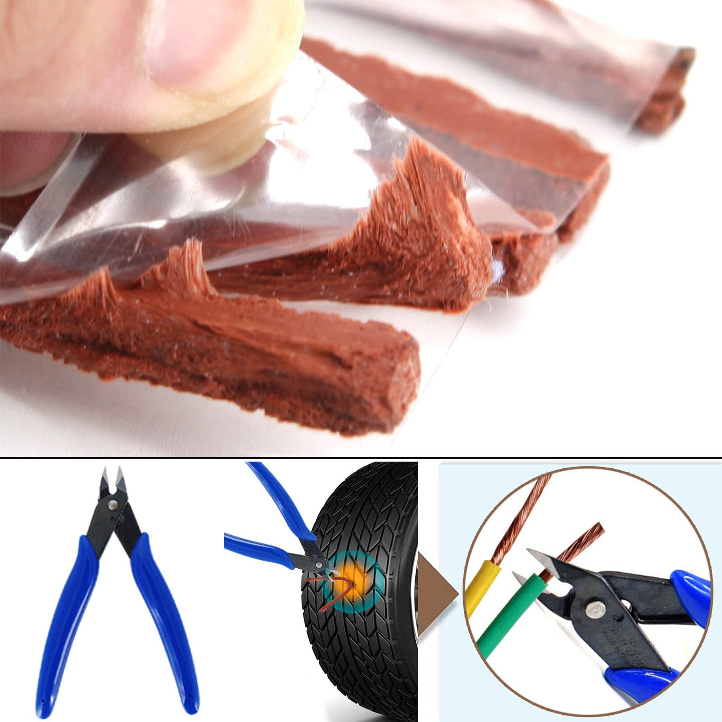 Car Tire Repair Tool Kit Studding Set Auto Bike Puncture Plug Garage Needle Nose Pliers Vacuum Film Nail Screws W/ Storage Case