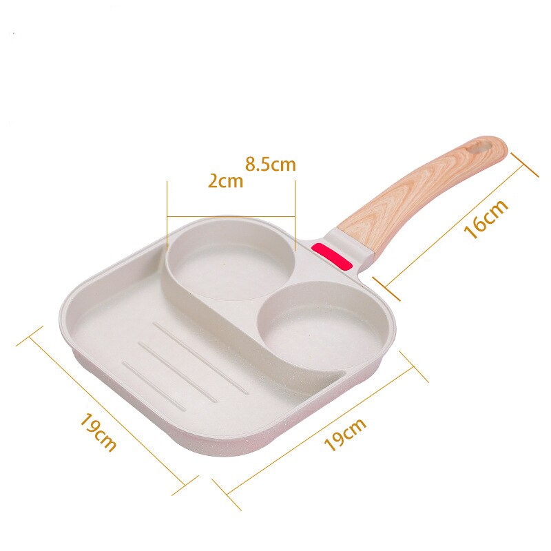 Four Hole Fried Egg Frying Pan Non-stick Surface Breakfast Egg Burger Pan Easy To Clean Convenient  Practical Kitchen Tools