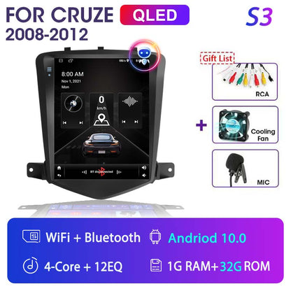 For Chevrolet Cruze 2008-2014 Carplay Android 11 Car Radio Multimedia Video Player Navigaion Head Unit Stereo 2Din Audio Speaker