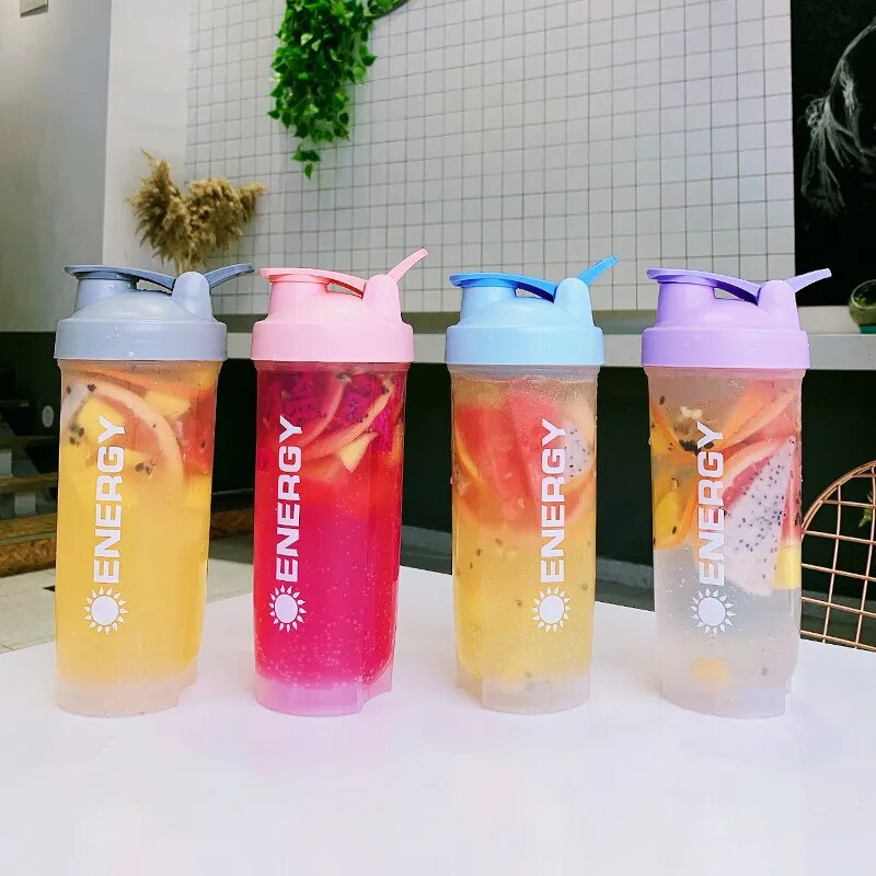 Sports Water Bottle 500ML Protein Shaker Outdoor Travel Portable Juice Cup With Powder Case Coffee Mugs Leak Proof Drink Bottle